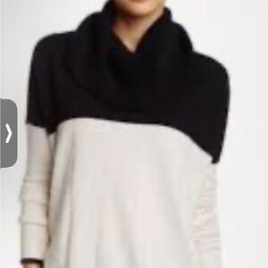 Alice + Olivia Black and Cream Cowl Neck Sweater
